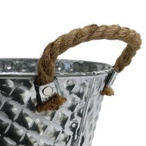 Artikel Zinkkom rond met touwgrepen Ø25cm H14cm