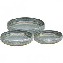 Zinkkom metalen kom antiek roest Ø40/46/52cm set van 3