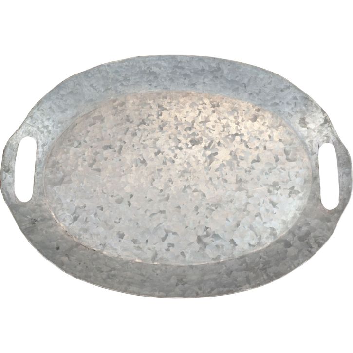 Decoratief dienblad ovaal metalen dienblad zinken dienblad 47×34×3cm