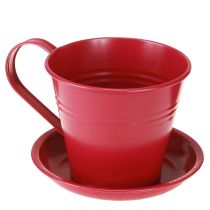 Artikel Plantenpotje met schotel voor creatieve tuinen, 11 cm, 6 stuks