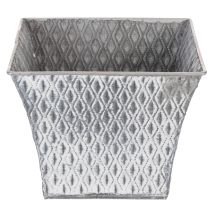 Artikel Zinken pot met diamantpatroon, H15cm