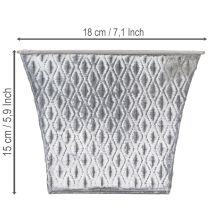 Artikel Zinken pot met diamantpatroon, H15cm