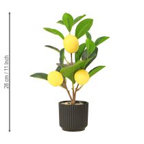 Artikel Kunstmatige citroenboomdecoratie, 28 cm plantenpot, groen geel