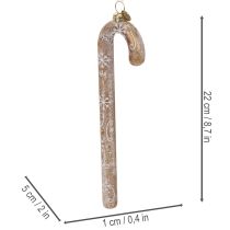 Artikel Kerstornament van glas in de vorm van een zuurstok, nostalgische kerstboomversiering, 22 cm