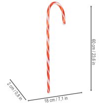 Artikel Kunstmatige kerstversiering in de vorm van een zuurstok, 60 cm, 3 stuks