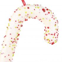 Artikel Snoepriet decoratiehanger wit glitter kleurrijk H30cm 4st