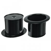 Artikel Decoratieve cilinder, oudejaarsdecoratie, plantenhoed, plantenbak Nieuwjaar Zwart H5cm L12cm 20 st