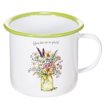 Artikel Decoratieve mok/plantenpot, geëmailleerd, Ø11,5 cm H10 cm