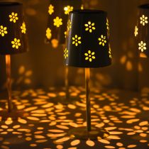 Artikel Tafellamp met bloemenpatroon, op zonne-energie, voor romantische tuinverlichting, 28 cm