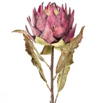 Artikel Kunst Artisjok Grote Kunstbloem Dry Look Paars 76cm