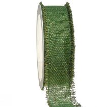 Artikel Lint groen goud franjelint sieradenlint B40mm L15m