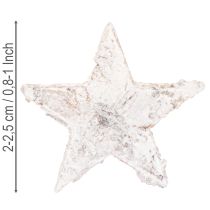 Artikel Berken sterretjes mini 2cm - 2,5cm witgeverfd 150 stuks