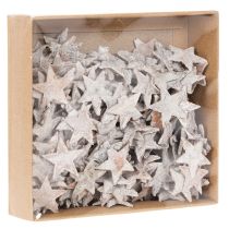 Artikel Berken sterretjes mini 2cm - 2,5cm witgeverfd 150 stuks