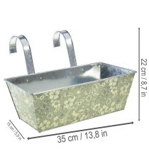 Artikel Bloembak met beugel, balkon, metaal, 35x15cm, H13cm