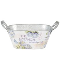Artikel Ovale metalen bloemenvaas met handvatten, voor hortensia's, 32×15×15 cm