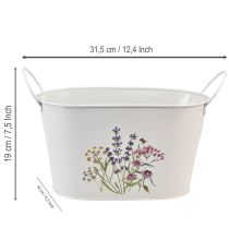 Artikel Metalen bloemenkom, plantenbak, bloempot, 27×16×15,5 cm