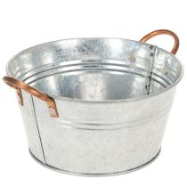 Artikel Ronde bloemenvaas met handvatten, metalen schaal Ø17,5 cm H9 cm