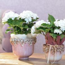Artikel Bloempot Keramiek met Bloemenrand Roze Ø19cm H16.5cm