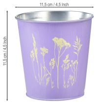 Artikel Metalen bloempot, plantenbak, paars, Ø11,5 cm, H11,5 cm
