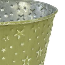 Artikel Bloempot metalen plantenbak sterren groen zilver Ø16cm