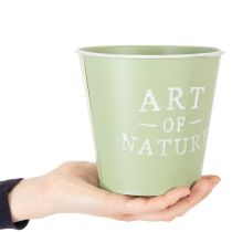 Artikel Zinken bloempot, mintgroen, Ø15cm, H13,5cm