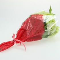 Artikel Bloementas jute rood L36cm B25cm - 12cm 50 st