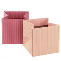 Artikel Bloemenplanter bloementas roze zalm 12cmx12cm 6 st