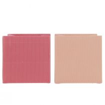 Artikel Bloemenplanter bloementas roze zalm 12cmx12cm 6 st