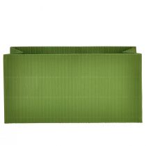 Artikel Bloemenbak Lang Geribd Groen Olijfgroen 24x12cm 6 st