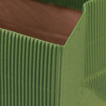 Artikel Bloempotpapier geribbeld olijfgroen 12cm 6 st