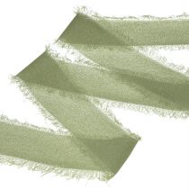 Artikel Chiffon lint olijfgroen stoffen lint franje B40mm L15m