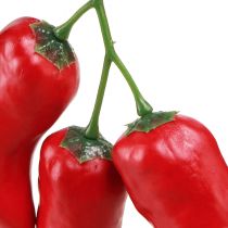 Artikel Rode chilipepers eetpop 9cm op de tak