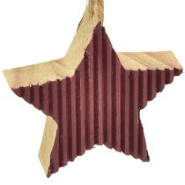 Artikel Kerstboomversiering houten hart sterboom rood 4,5 cm 9st
