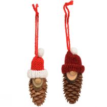 Artikel Kerstboomdecoratie kabouterkegel kabouter rood 9cm 12st