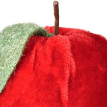 Artikel Decoratieve appelstof met bladfluweel &amp; vilt rood Ø7,5cm H9cm 9 stuks