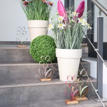 Artikel Decoratieve standaard metalen bloemenbasis groen zilver H29cm