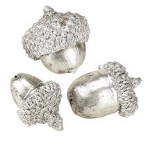 Artikel Decoratieve eikels zilver, Adventsdecoratie, natuurlijke herfstvruchten, landhuis Ø1,5 – 2,5 cm L1,5 – 3 cm 300 g
