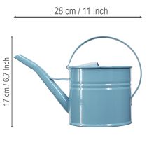 Artikel Decoratieve gieter/bloempot, blauw metaal, 28x13x17 cm, 1,25 liter, voor tuin of balkon.