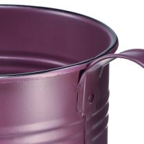 Artikel Decoratieve gieter, paarse metalen plantenbak, Ø13,5 cm H12,5 cm
