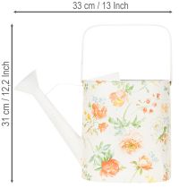 Artikel Vintage decoratieve metalen gieter met rozenmotief, zomerse tuindecoratie, nostalgische plantenbak, H31,5 cm
