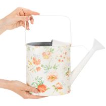 Artikel Vintage decoratieve metalen gieter met rozenmotief, zomerse tuindecoratie, nostalgische plantenbak, H31,5 cm