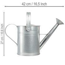 Artikel Decoratieve gieter, retro design, metaal, zilver, 42x15,5x27cm, vintage balkondecoratie, bloempot