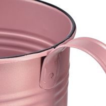 Artikel Decoratieve gieter roze metalen plantenbak Ø13,5cm H12,5cm