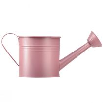 Artikel Decoratieve gieter roze metalen plantenbak Ø13,5cm H12,5cm