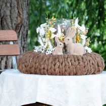 Artikel Decoratieve gevlokte zittende paashazen – 2e keus – Lente 10 cm 6 st.