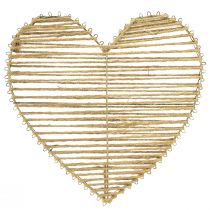Artikel Decoratief hart jute naturel voor kerstversiering om op te hangen 20cm 4 st
