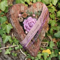 Artikel Decoratief hart open dennenschors herfstdecoratie grafdecoratie 30×24cm