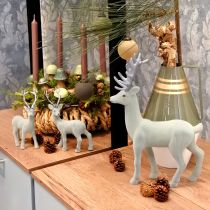 Artikel Decoratief hert rendier sierfiguur kerst groen grijs H37cm