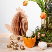 Artikel Decoratie Kip Wit Oranje Honingraat Figuren Pasen 19×12×20cm 2 st