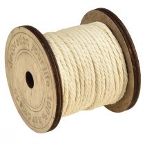 Artikel Decoratief koord katoen crème Ø2mm houten spoel met elk 16m, 2 stuks